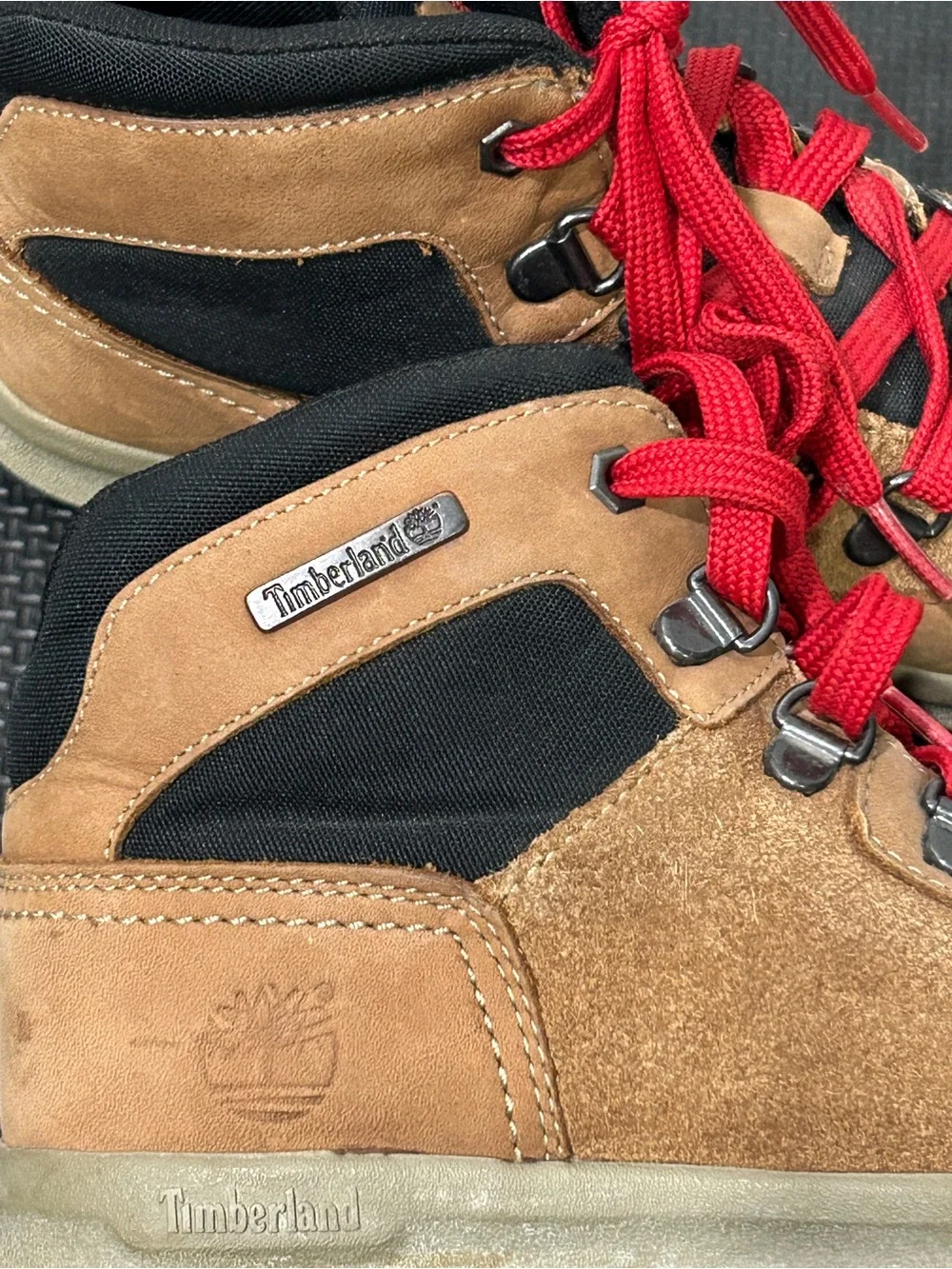 TIMBERLAND Earthkeepers Scramble MID Boys Leather Boots Brown, Sz 4